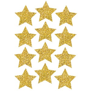 Ashley Productions® Die-Cut Magnets, 3" Gold Sparkle Stars, 12 Per Pack, 6 Packs - 1 of 2