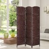 HOMCOM 6' Tall Wicker Weave 3 Panel Room Divider Privacy Screen - 2 of 4