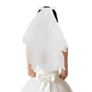 Unique Bargains Comb Wedding Veil White 1 Pc - 1 of 4