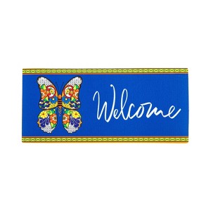 Evergreen Talavera Butterfly Sassafras Indoor Outdoor Switch Doormat 1'10"x10" Multicolored - 1 of 3