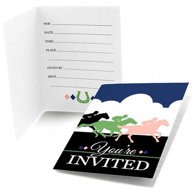 Big Dot of Happiness Kentucky Horse Derby - Fill In Horse Race Party Invitations (8 count)