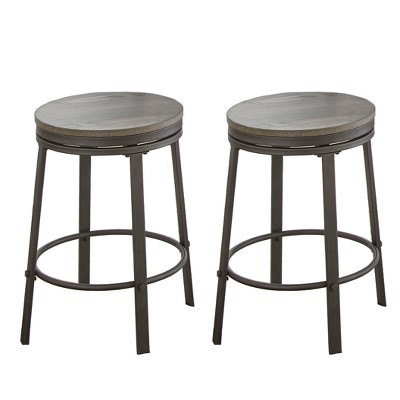 Set of 2 Portland Counter Height Barstool Gray - Steve Silver