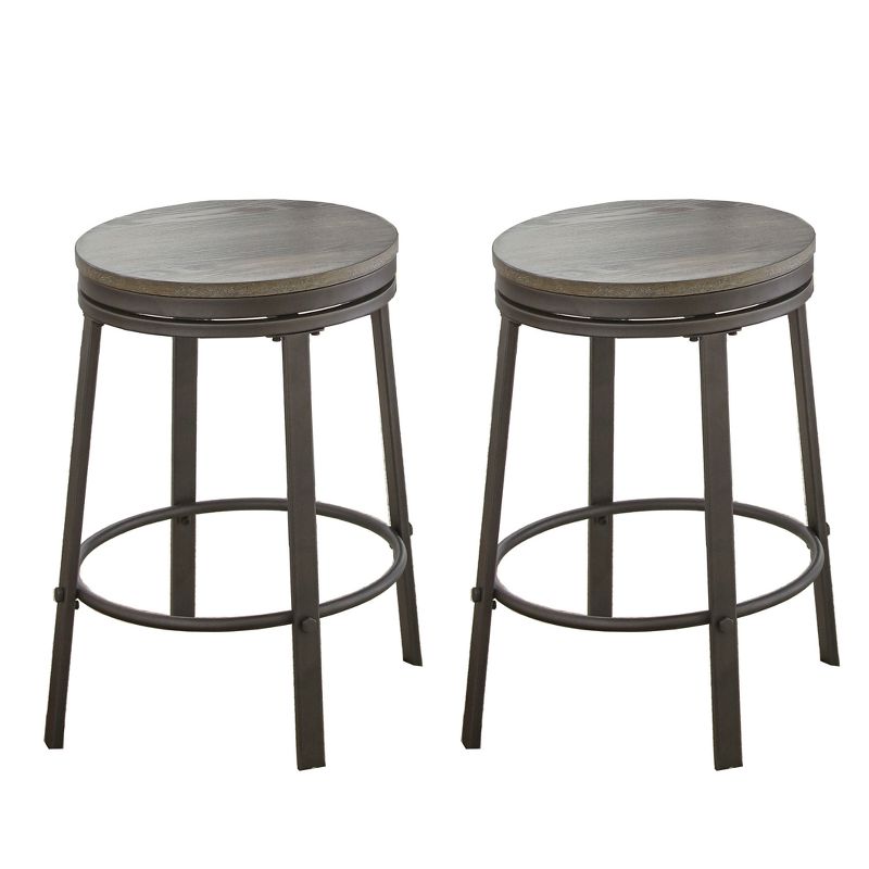 Set of 2 Portland Counter Height Barstool Gray - Steve Silver, 1 of 5