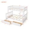 Grungis Twin Over Twin Loft Bed with Ladders and 2 Storage Drawers,Modern Bunk Bed Can Divided Into 2 Beds,Loft and Bunk Bed for Bedroom - 4 of 4