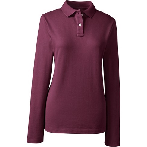 Women's Long Sleeve Feminine Fit Mesh Polo Shirt