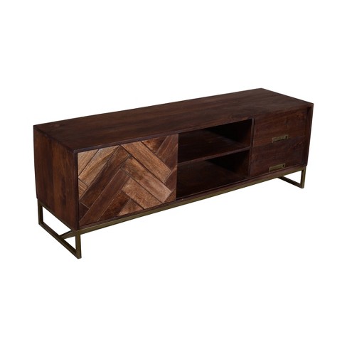 Mango wood 2024 media cabinet