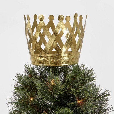 Unlit Metal Crown Tree Topper Gold - Wondershop™