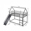 Grungis Twin over Twin House Loft Bed with Ladder and Slide,Bunk Bed with Guardrail,Modern Loft and Bunk Bed for Bedroom - 3 of 4