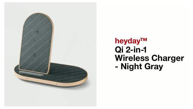 Qi 2-in-1 Wireless Charger - heyday&#8482; Night Gray, 2 of 6, play video