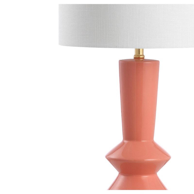 27&#34; Ceramic/Iron Contemporary Glam Table Lamp (Includes LED Light Bulb) Coral/Brass - JONATHAN Y, 4 of 5