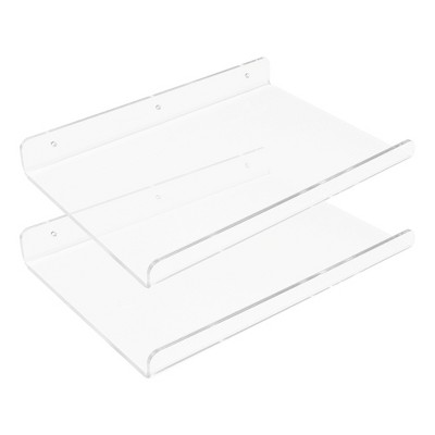 Unique Bargains Acrylic Waterproof Bathroom Floating Shelf 11.8 x 7.9 x 2 Inch Clear