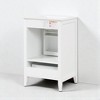 20" Bathroom Vanity with Sink – Freestanding MDF Cabinet with Drawer, Storage Rack, Soft-Close Door, Ceramic Top, Modern Style - 3 of 4