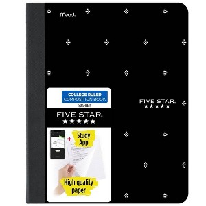 Five Star Fashion Comp Book 80ct Black with White Dot, School Supplies - 1 of 4