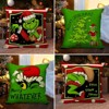 Christmas Pillow Covers 18x18 Inch for Christmas Decorations Throw Pillow Case Green and Red Stripe - 2 of 4