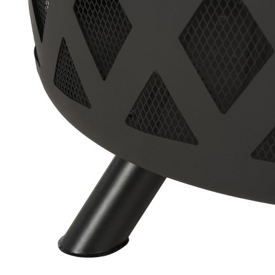 Bryce 30'' Black and Gold Iron Wood-Burning Fire Pit