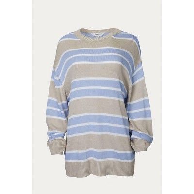 Women's STRIPED OVERSIZED SWEATER - J.NNA