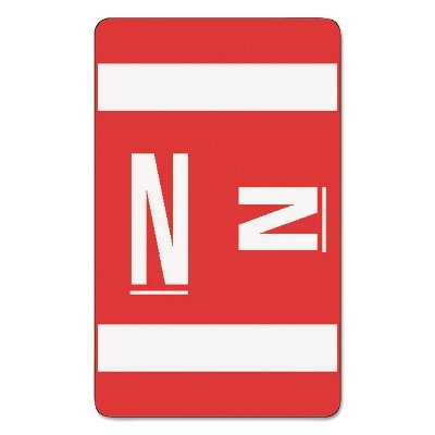 Smead Alpha-Z Color-Coded Second Letter Labels Letter N Red 100/Pack 67184