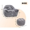 Faux Fur Bean Bag Chair with Backrest and Footstool, Stuffed Floor Sofa with Shredded Foam Filling, Comfy Seating for Adults and Kids-Baofuwish - 4 of 4