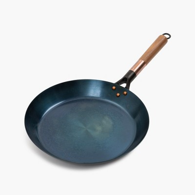 Bruntmor 14 Cast Iron Nonstick Enamel Skillet Wok Pan With Large Loop  Handles - Blue : Target