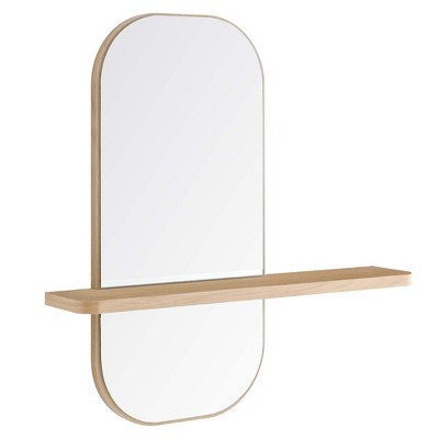 Modway EEI-6349-OAK Solstice Mirror, Oak – Mid-Century Wall Mirror for Entryway, Bedroom or Bathroom Décor