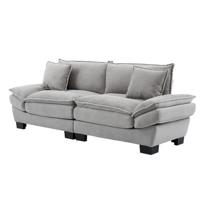 Airsurfer Corduroy Loveseat Sleeper Sofa, Comfy Upholstered Couch with Pillows, Deep Seat for Bedroom, Living Room, Apartment, Office, Dorm