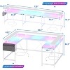 Nasitip 78.8" U-Shaped Desk w/Power Outlets, LED Lights & Monitor Stand – Reversible L-Shaped Office/Gaming Desk w/Storage - 2 of 4