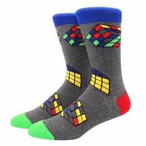 Fun Puzzle Cube Socks from the Sock Panda (Men's Sizes, Adult Large) - 1 of 3