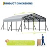 Metal Carport,  Metal Garage  with Base and  Reinforced Frame  for All Weather, Heavy Duty Carports  for Rucks, Tractors or Party - 3 of 4