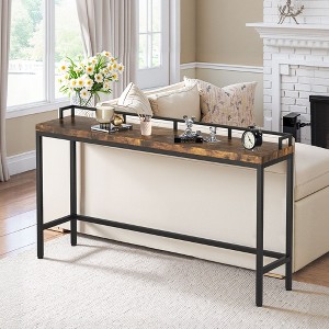 Kumasinova 70.9 Inch Console Table with Metal Legs,Entryway Console Table behind Couch,Sofa Table for Hallway,Living Room & Entryway,Brown - 1 of 4