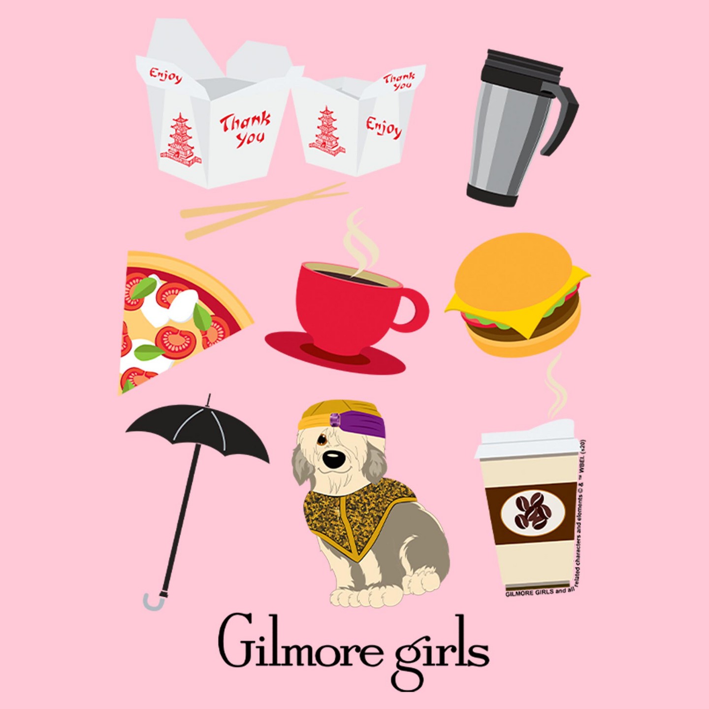 Футболка Gilmore Girls Iconic Icons T Shirt - Light Pink для девочек, цвет: Светлый розовый — фото 2