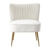 WestinTrends Phoebe Upholstered Tufted Velvet Accent Chair With Metal Leg - 3 of 4