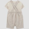 Carter's Just One You® Baby Boys' Creme Striped Shortalls with Hat - Cream - 3 of 4