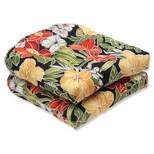 Clemens 2-Piece Outdoor Wicker Seat Cushion Set - Black - Pillow Perfect