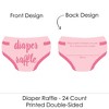 Big Dot of Happiness Baby Girl - Diaper Shaped Raffle Ticket Inserts - Pink Baby Shower Activities - Diaper Raffle Game - Set of 24 - 2 of 4