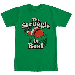 Men's Lost Gods Christmas Santa Struggle is Real T-Shirt - 1 of 4