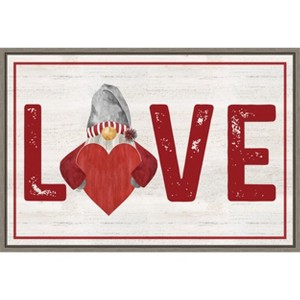 Amanti Art Valentine Gnomes Love by Tara Reed Canvas Wall Art Print Framed 33 x 23-in. - 1 of 4