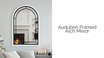 Audubon Rustic Wood and Iron Arch 40.5'' Wall Mirror
