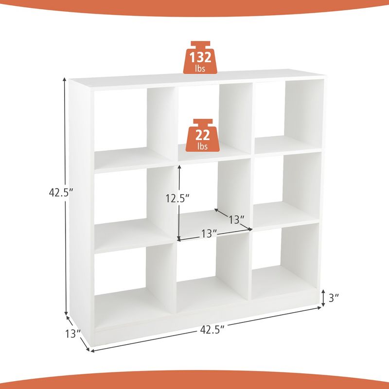 Costway Kids Toy Storage Organizer 9-Cube Kids Bookcase for Books Toys Ornaments, 5 of 11