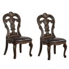 Royal Hampton Side Dining Chair Set of 2, Carved Corbels, Gold Tip Crown, Brown Wood - 2 of 4