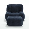 Kumasinova Fluffy Bean Bag Couch with Memory Foam,Lazy Sofa with Ottoman,Bean Bag Chairs for Adults,Lounge Chair Indoor for Living Room - 2 of 4