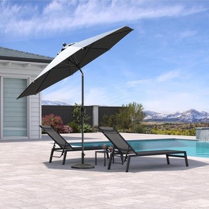 PURPLE LEAF Patio Umbrella Outdoor Table Umbrella Aluminum Frame Market Umbrella Sun Umbrella with 8 Sturdy Ribs - 1 of 4