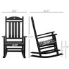 2PCs Outdoor Rocking Chair with Armrests, Fade-Resistant Waterproof HDPE for Indoor & Outdoor - 3 of 4