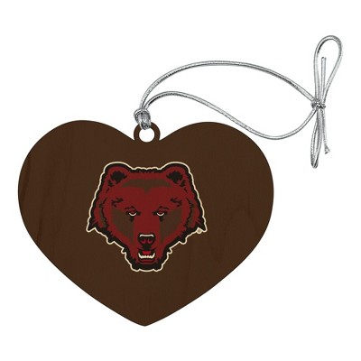Brown University Primary Logo Heart Love Wood Christmas Tree Holiday Ornament