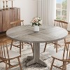 47 Inch Round Dining Table for 4, Farmhouse Kitchen Table with Wood Tabletop and Stable Base, for Kitchen, Living Room, (Table Only) - 4 of 4