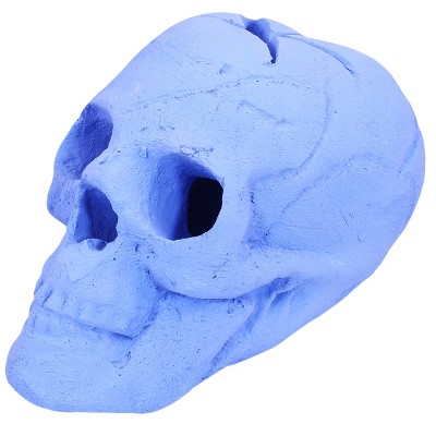Barton Living Imitated Human Skull Ceramic Indoor or Outdoor Skull Gas Log for Blue