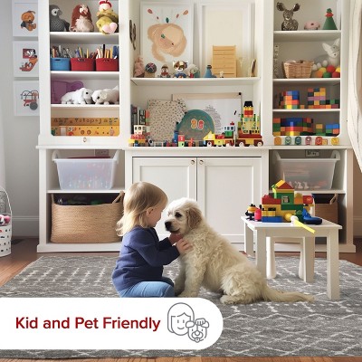 Handmade Dark Grey Geometric 6' Square Synthetic Area Rug