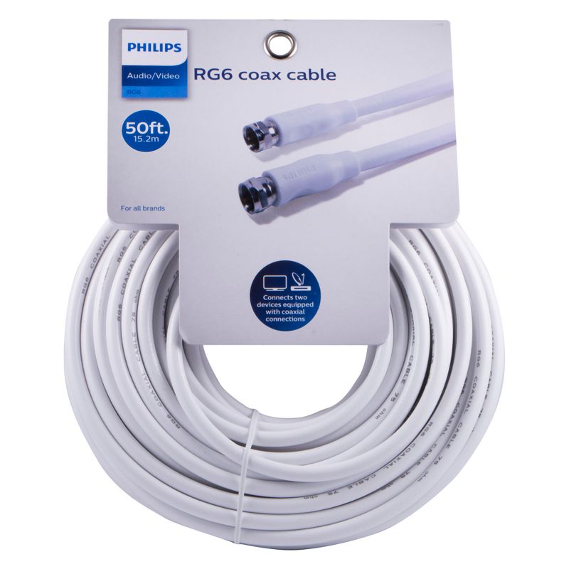 Philips 50' RG6 Coax Cable - White, 6 of 7