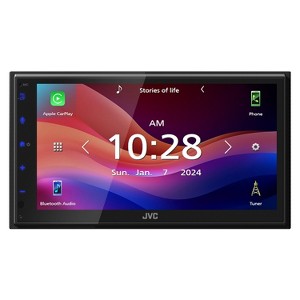 JVC® KW-M690BW 6.8-In. Car In-Dash Unit, Double-DIN Digital Receiver with Touch Screen, Wireless Android Auto™/Apple CarPlay®, and Wi-Fi® in Black - 1 of 4