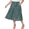 Agnes Orinda Women's Plus Size 2 Pieces Outfits Boho Ditsy Floral Pleated Babydoll Blouses High Waist Midi A Line Skirt Set - 2 of 4