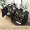 Modern Sideboard Buffet Cabinet with 3 Drawers and Doors, Large Kitchen Coffee Bar with Adjustable Shelves for Dining Room Storage - 3 of 4
